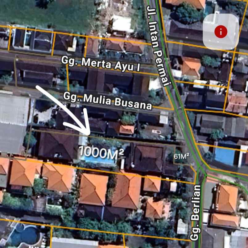 dijual tanah jl intan permai lp kerobokan