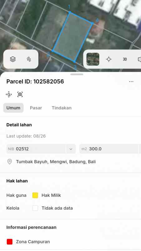 dijual tanah jl veteran