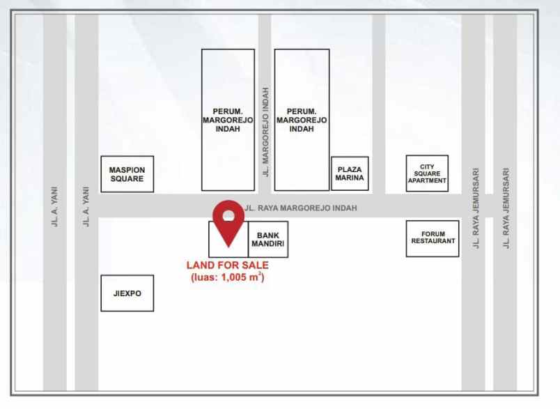 dijual tanah kosong raya komersial daerah margorejo