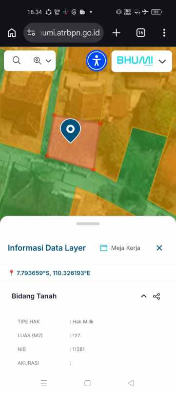 dijual tanah meijing lor