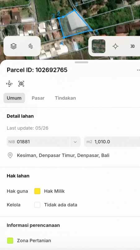 dijual tanah sedap malam