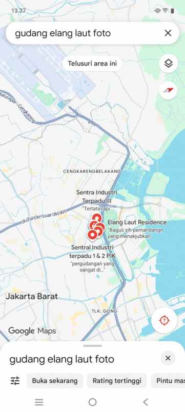 disewakan gudang elang laut sit pik 3 lantai