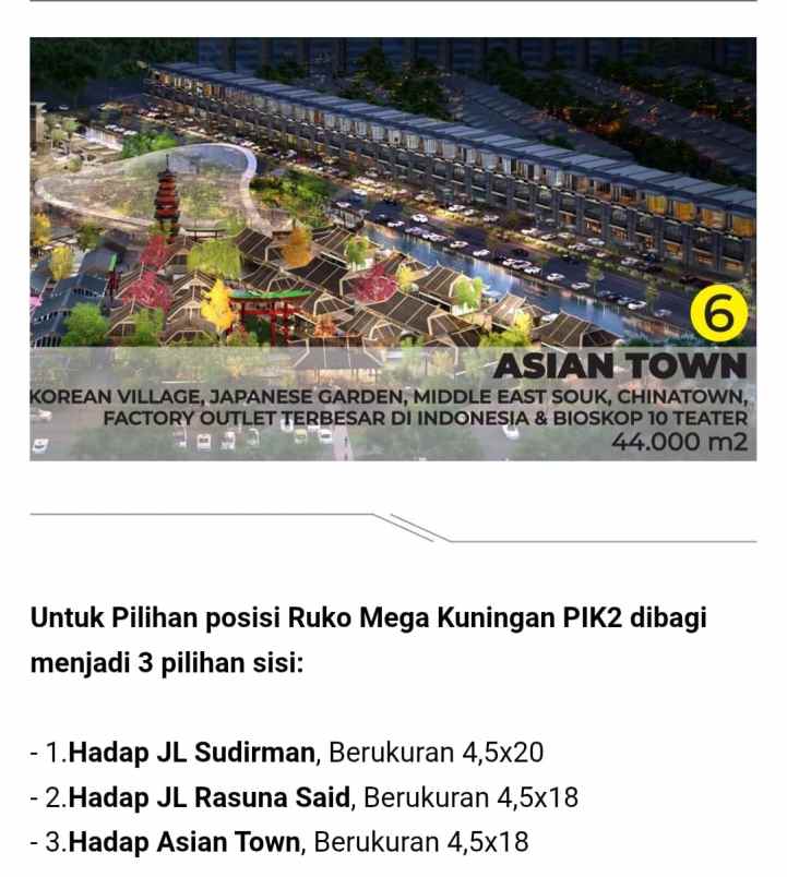 disewakan ruko mega kuningan pik2 tiga lantai