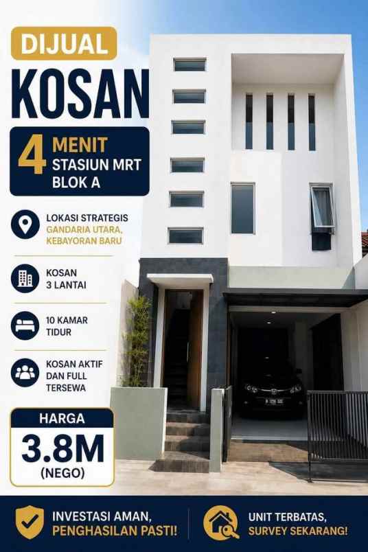 kos aktif dekat mrt investor wajib lirik