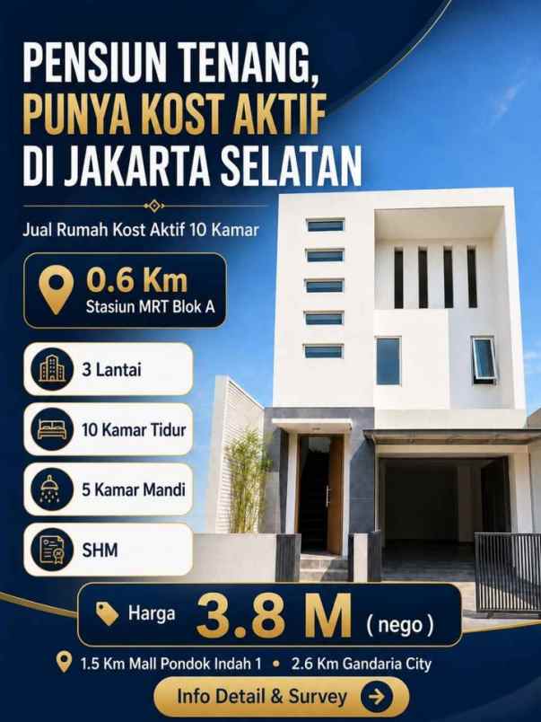 kos aktif dekat mrt investor wajib lirik