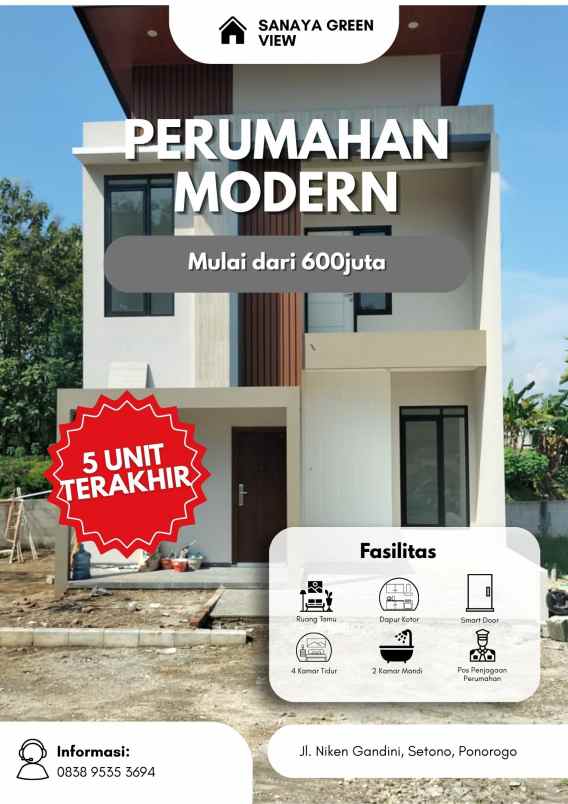 perumahan di ponorogo perumahan syariah harga 600jt