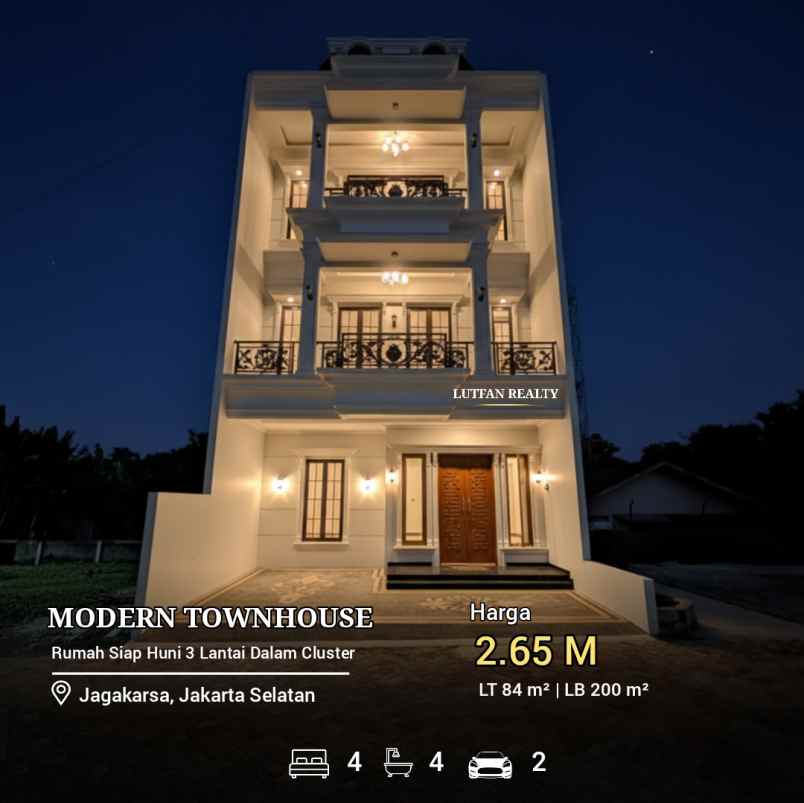rumah 3 lantai jagakarsa dekat stasiun