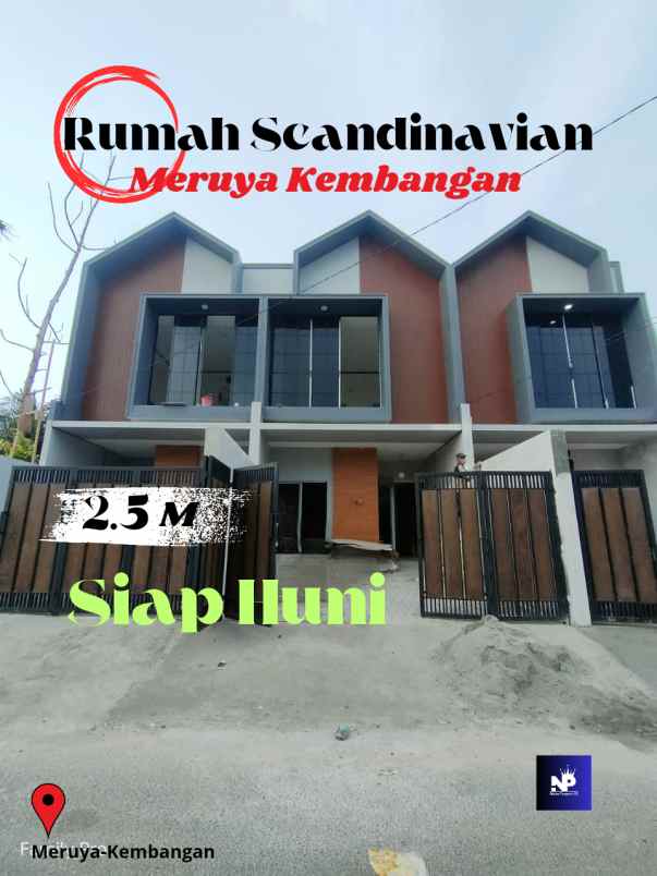 rumah bergaya scandinavia 2 lantai siap huni di meruya