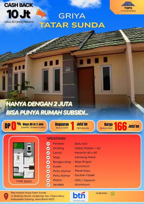 rumah subsidi murah lokasi strategis