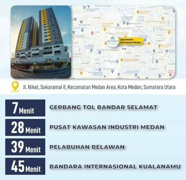 sewa bulanan apartemen sentraland medan type 2 bedroom