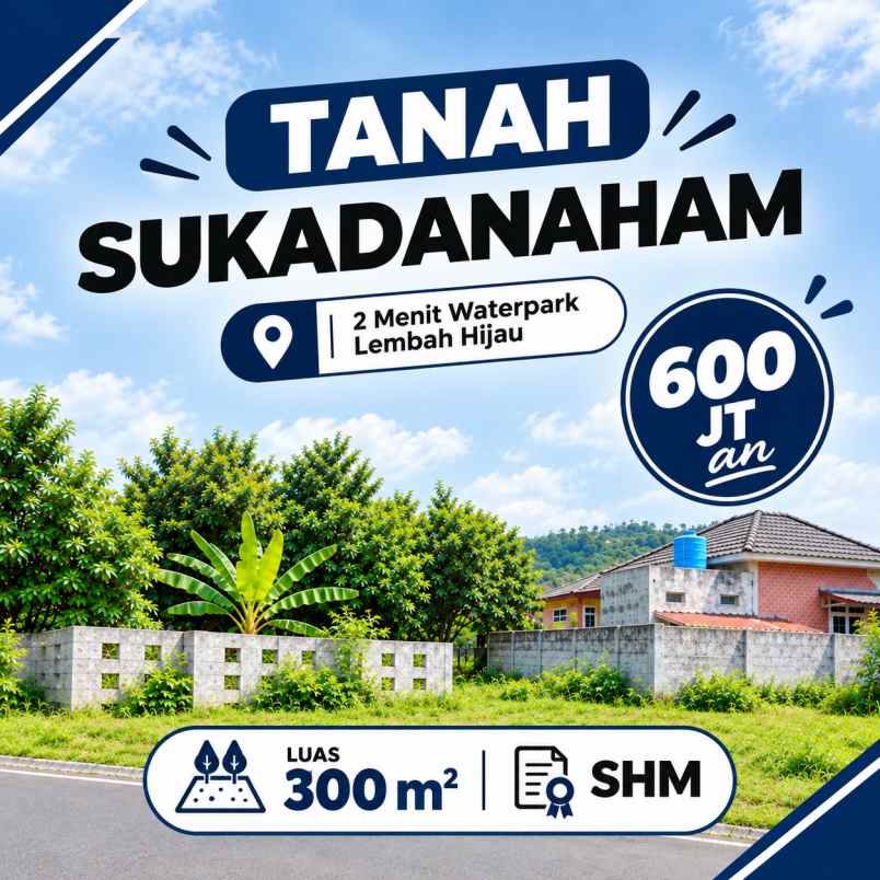 tanah dijual daerah sukadanaham bandar lampung