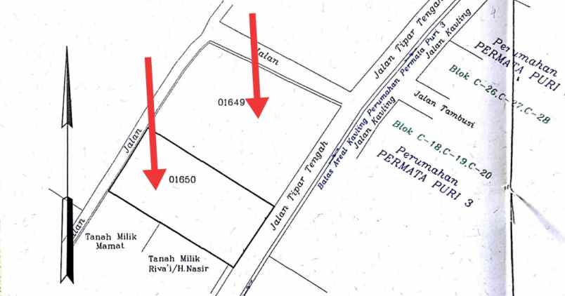 tanah jalan tipar tengah