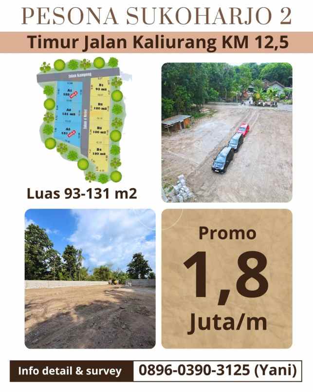 tanah kaveling murah timur jalan kaliurang km 12 5