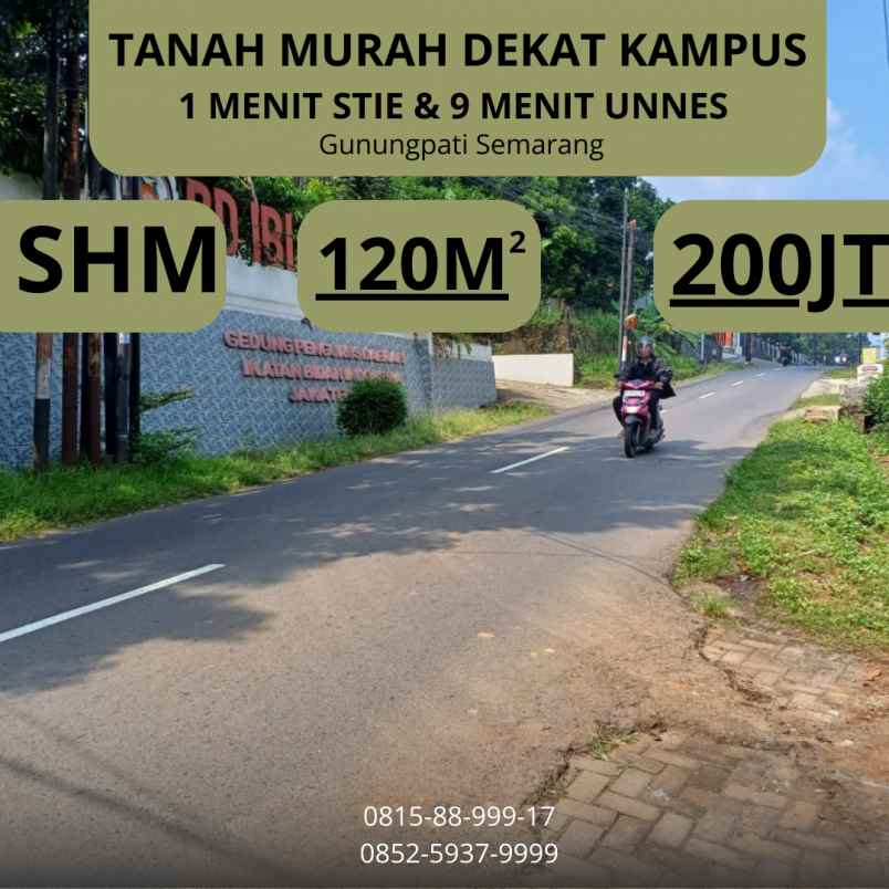 tanah murah dekat unnes dan stie gunungpati semarang