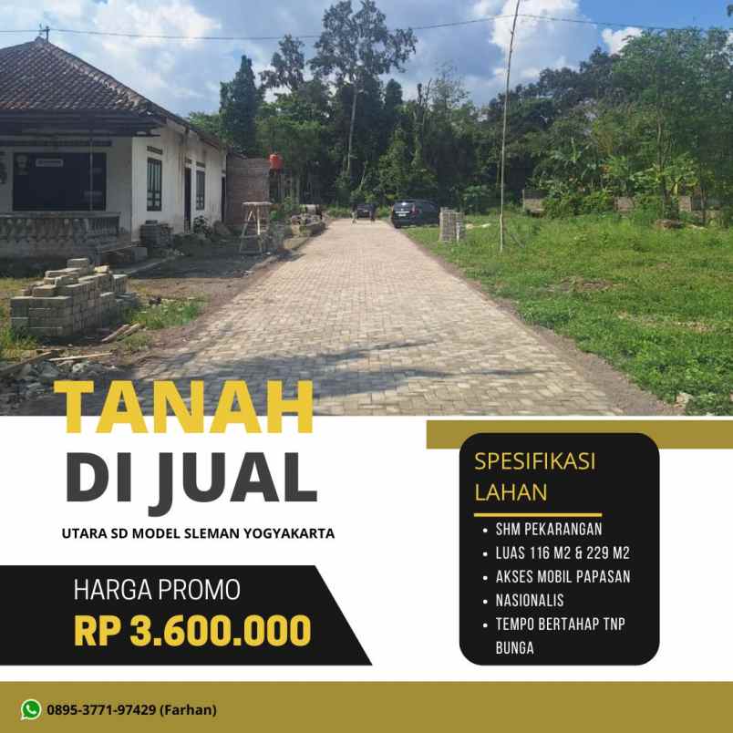 tanah pekarangan strategis utara sd model sleman