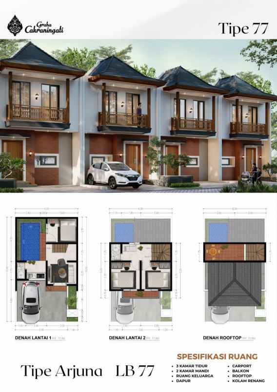 villa mewah dan strategis di graha cakraningati batu