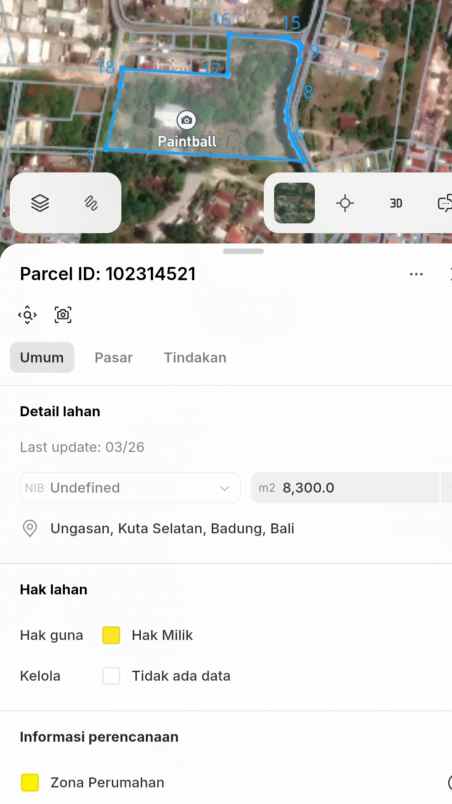 dijual 83 are jl bkr bali cliff ungasan kuta selatan