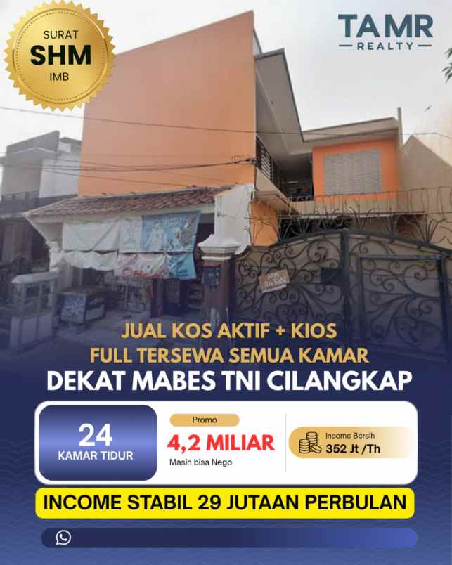 dijual kost cilangkap jakarta timur