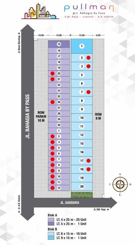 dijual ruko gudang kantor jalan bahagia by pass s m