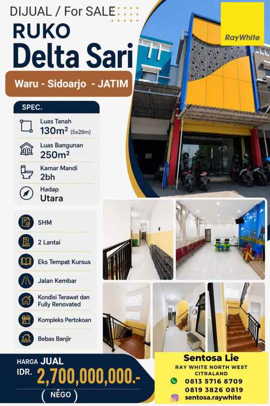 dijual ruko gudang kantor jalan delta sari