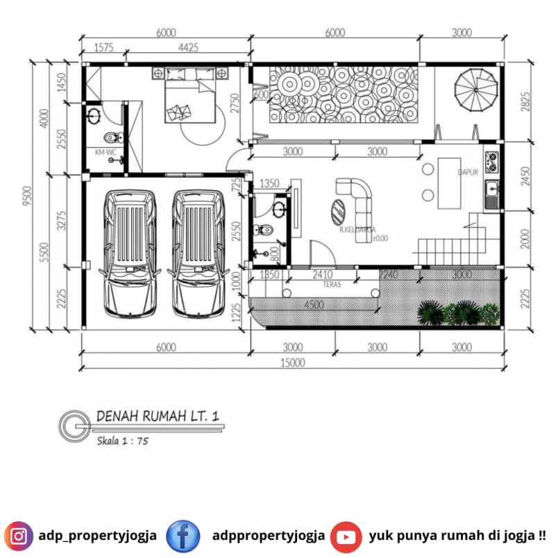 dijual rumah condong catur