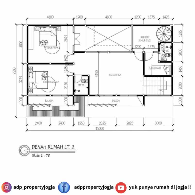 dijual rumah condong catur