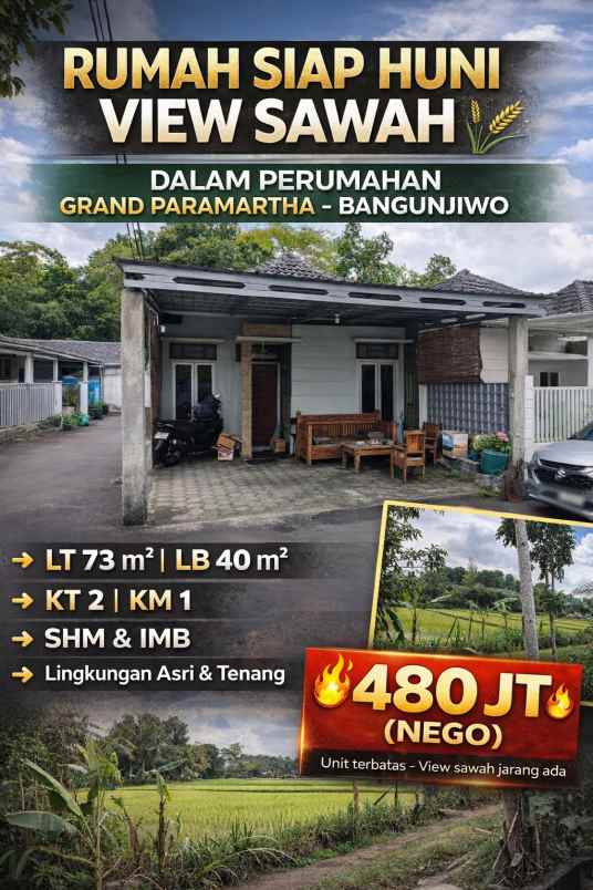 dijual rumah jl sribitan bangunjiwo