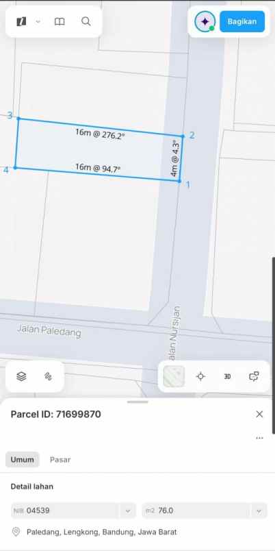 dijual rumah lengkong bandung kora