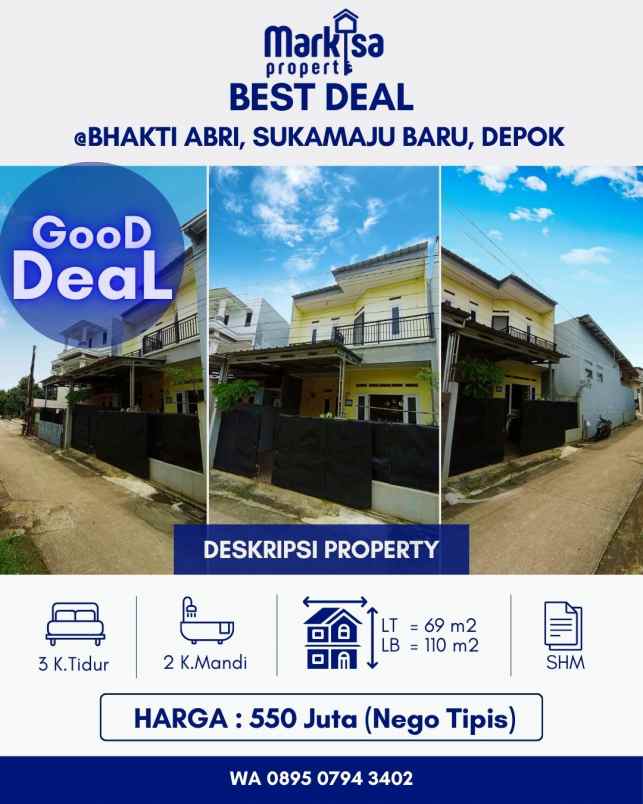 dijual rumah murah di sukamaju baru depok