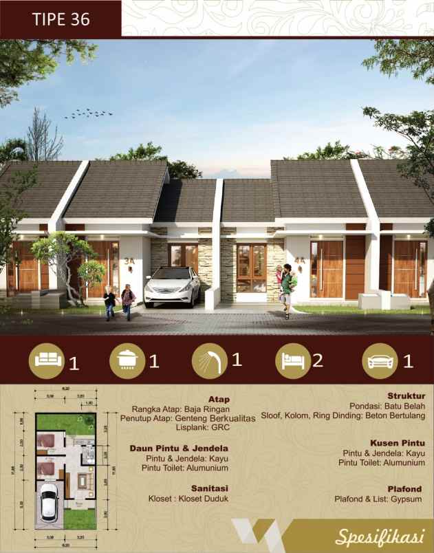 dijual rumah strategis pusat kota sruweng kebumen