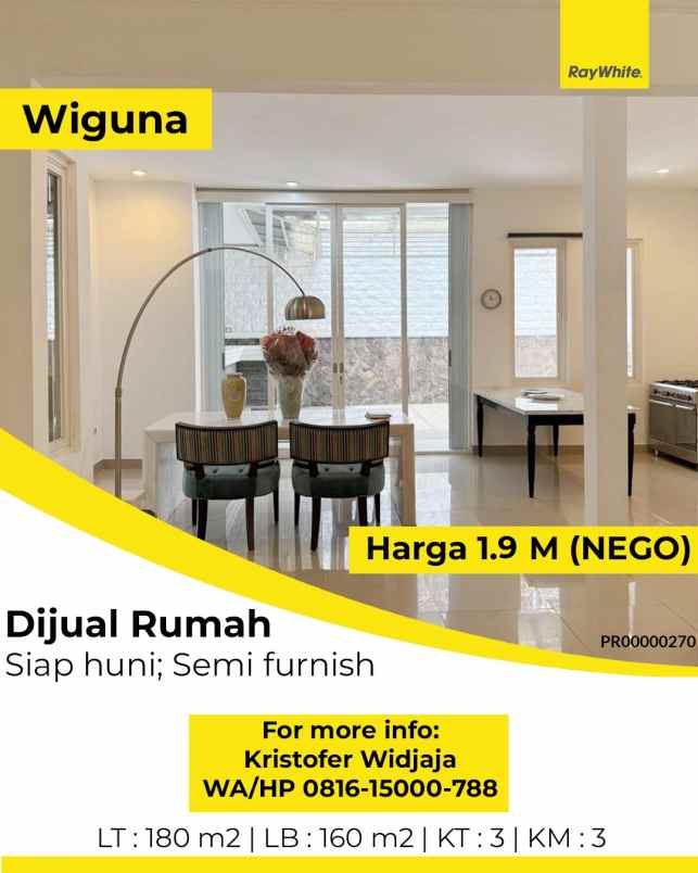 dijual rumah wiguna tengah surabaya timur siap huni