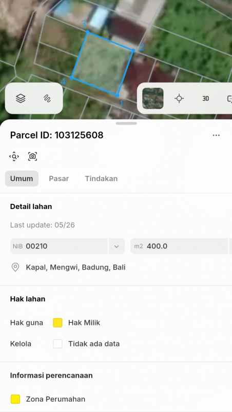 dijual tanah gadon