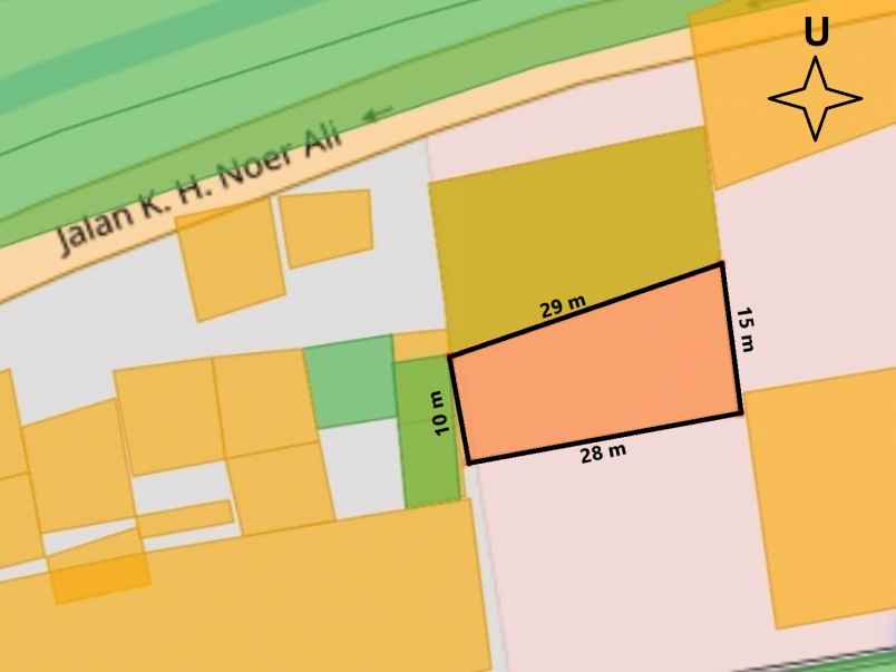dijual tanah jalan kh noer ali