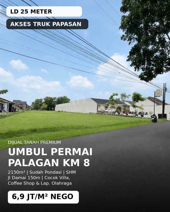 dijual tanah jalan palagan km 8 jalan