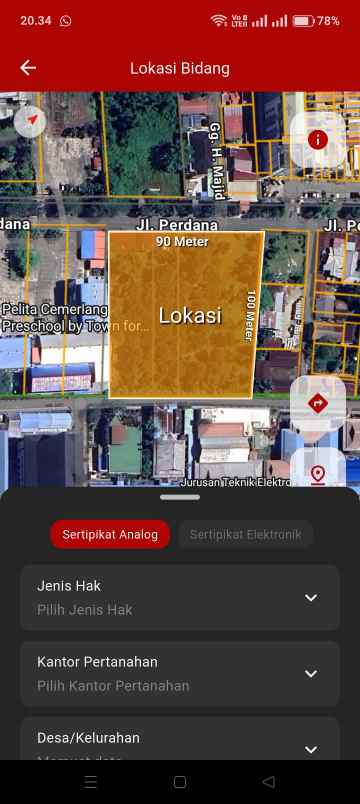 dijual tanah jalan perdana