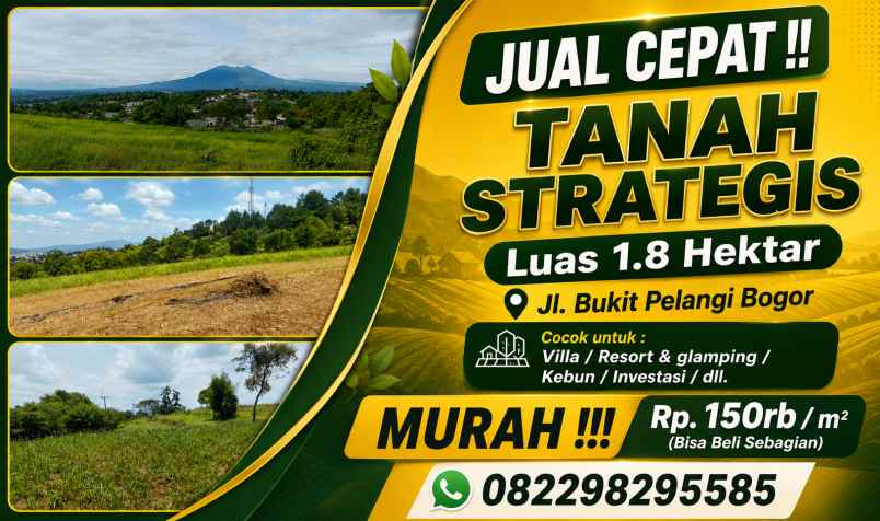 dijual tanah jl bukit pelangi bogor