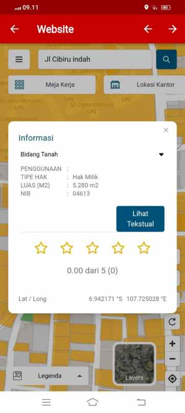dijual tanah jl cibiru indah i