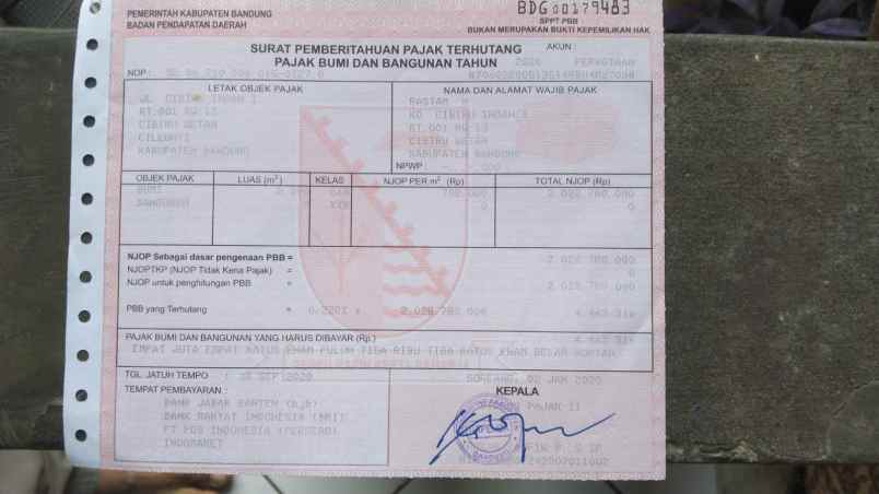dijual tanah jl cibiru indah i