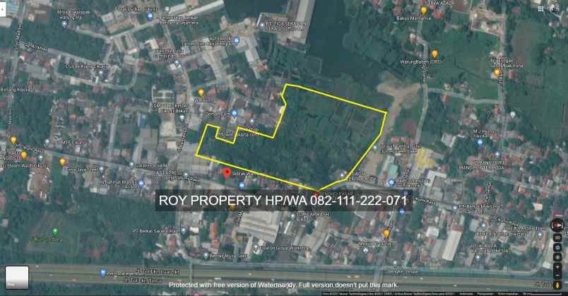 dijual tanah jl cikunir raya blok rawa