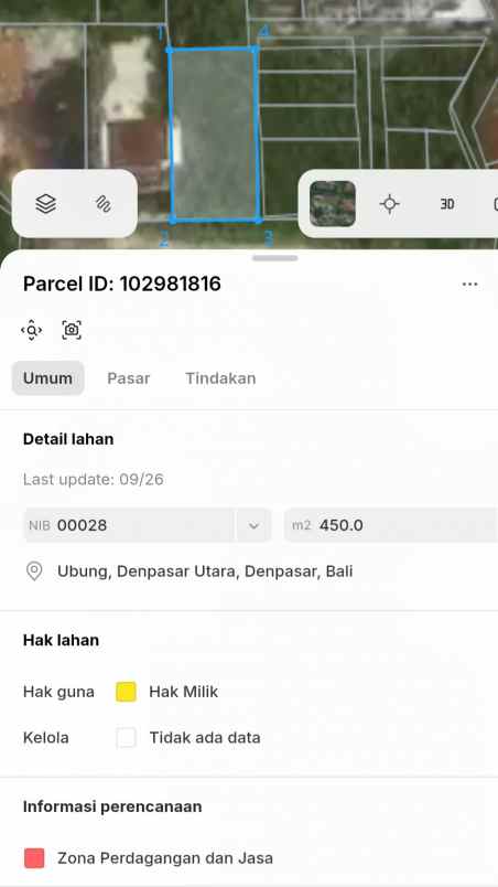 dijual tanah jl pondok indah