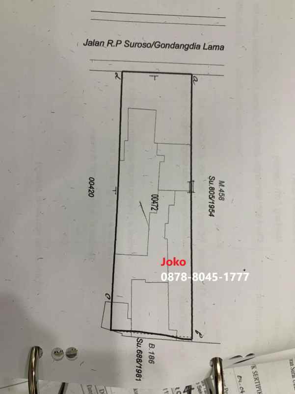 dijual tanah jl rp soeroso