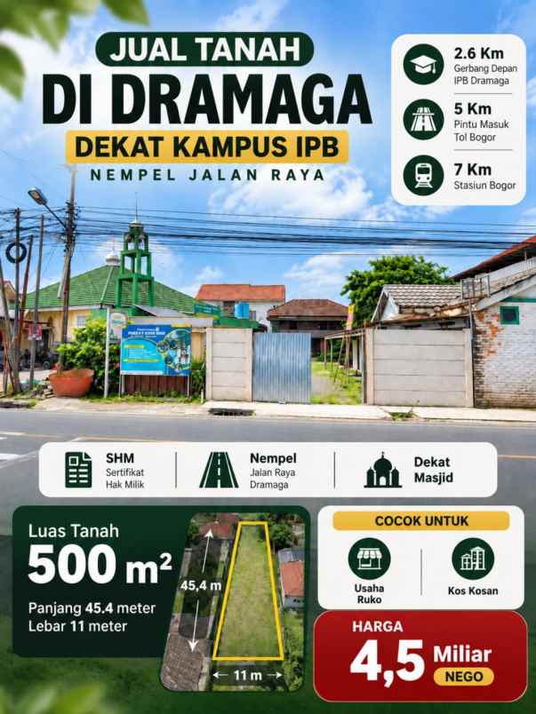 dijual tanah margajaya