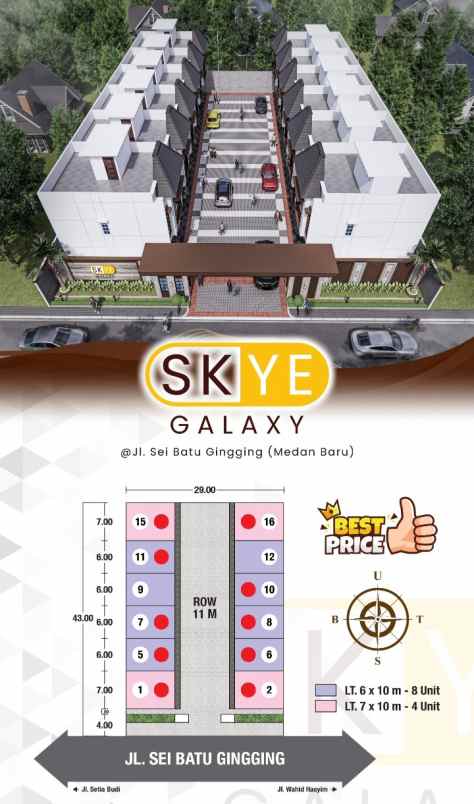 dijual villa jalan sei batu gingging