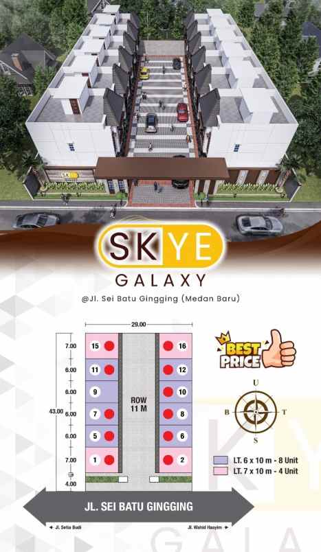dijual villa jalan sei batu gingging