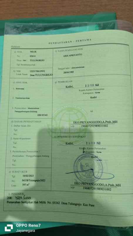 jual tanah di kampung inggris pare