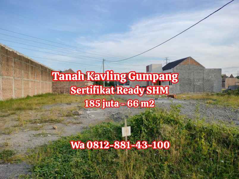 jual tanah sertifikat ready shm gumpang kartasura