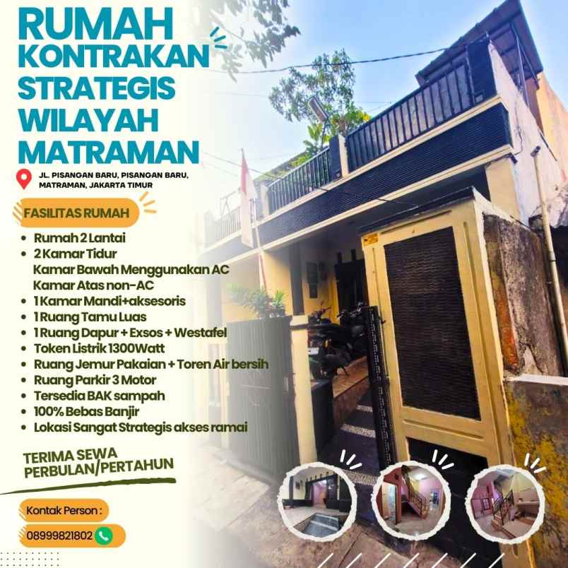 rumah wilayah matraman di kontrakan bu hj entin