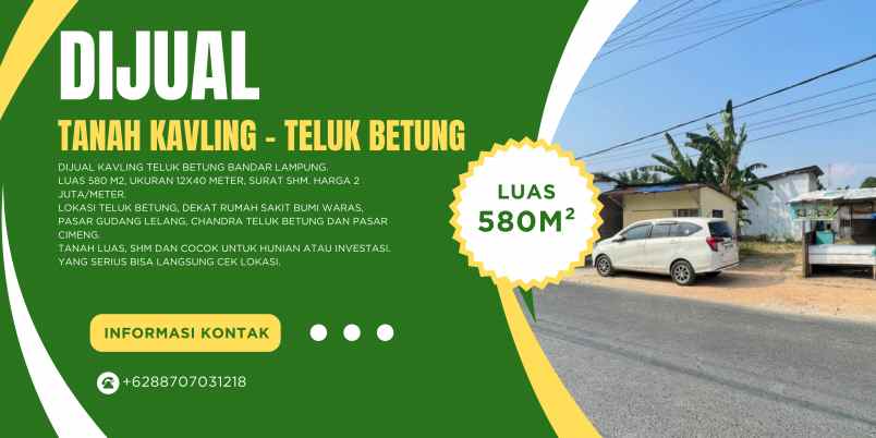 tanah kavling teluk betung