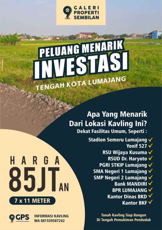 tanah kavling tengah kota lumajang
