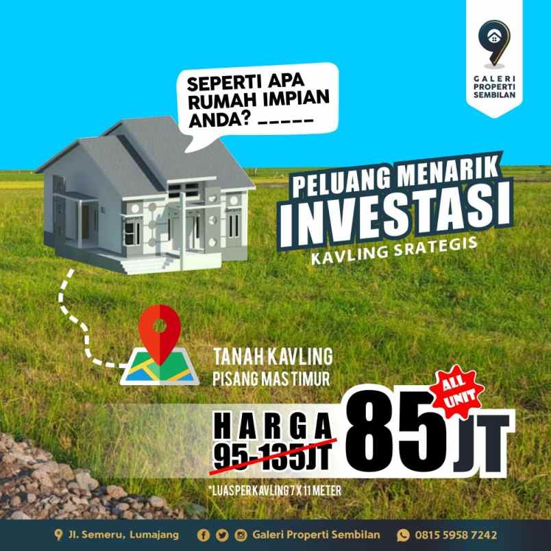 tanah kavling tengah kota lumajang